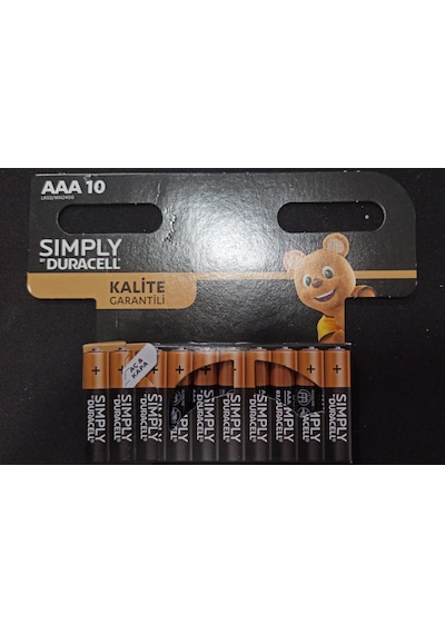 Duracell LR03/MN2400 Simply AAA Kartela İnce Pil 10'lu