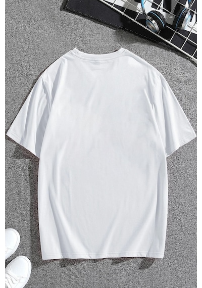 Uyguntarz Can Dostum Köpeğim Temalı Unisex Oversize Tshirt Beyaz