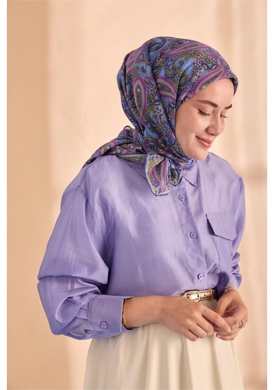 Silk Home Yaz Esintisi Eşarp 150002-02 Mavi, Mor, Erguvan, Yeşil