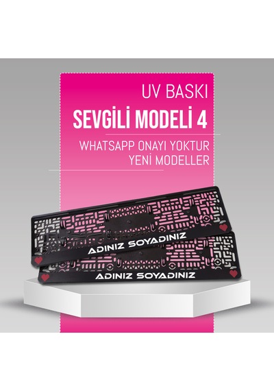Sevgili 4 Plakalık, 2 Adet Premium Uv Baskı, Plakalıkhane