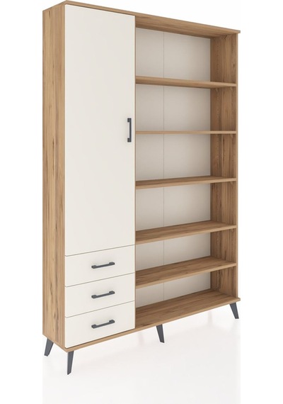 Arges Dolap 9 Raflı 3 Çekmeceli 3 Kapaklı 132x30x195 Çam-ayta... Çam