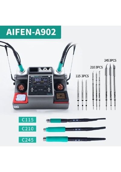 Aifen A902 350w 3 Kollu Akıllı Havya Lehim İstasyonu C115 C210 C245 C470 Uyumlu