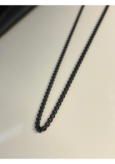 2mm 70 Cm Çelik Gurmet Siyah Renk Sevgiliye Eşe Babaya Arkadaşa Çelik Zincir Kolye