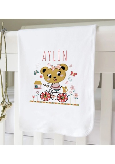 Bk Kids Kişiye Özel İsimli Bebek Battaniye Ve Yastık Hediye Seti, Yeni Doğan Bebek Hediyesi, Bebek Uyku Seti-4