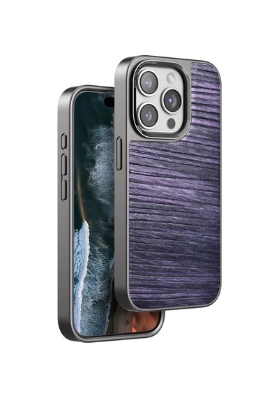 Venco Apple Uyumlu iPhone 15 Pro Max Wave Kapak - Derin Mor -