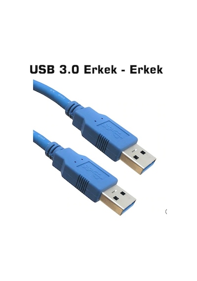 Usb 3.0 Erkek Erkek Kablo 50 Cm Gerçek Usb 3.0