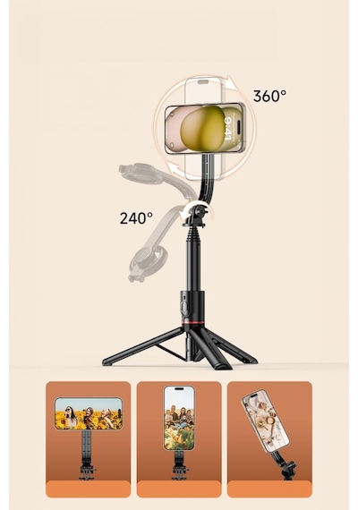 Torima L20 Çok Amaçlı Tripod Kumandalı Selfie Çubuğu Siyah