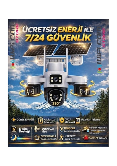İnox X24 6 Motorlu 8 Mp 4 Kameralı 4g Solar Kamera Aov 7/24 Kayıt