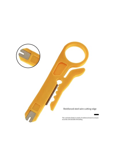 Mini Taşınabilir Tel Stripper Bıçak Crimper Pense Sıkma Aracı Kablo Sıyırma Tel Kesici Sarı