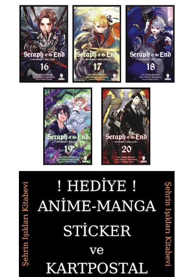Seraph Of The End 16-17-18-19-20 Manga Seti 5 Kitap / Anime-manga Sticker Ve Kartpostal
