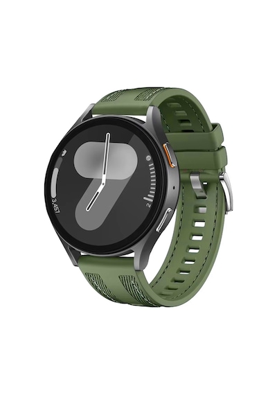 Sneezy Samsung Galaxy Uyumlu Watch 7 44mm 40mm Metal Tokalı Dikiş Detaylı Şık Dokuma Silikon Kordon