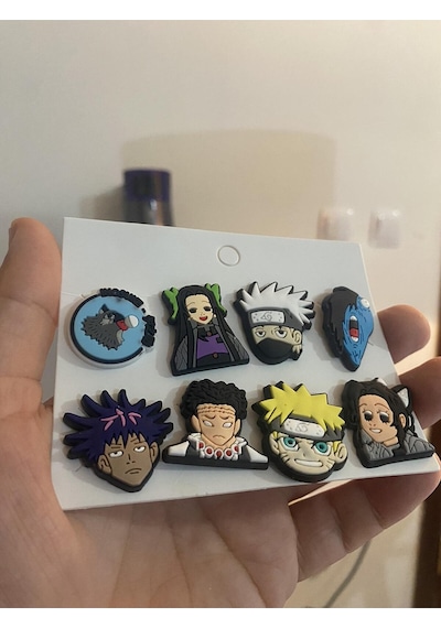 Naruto Kakashi Crocks Terlik Süsü Jibbitz Crocs Aksesuarı 8 Adet