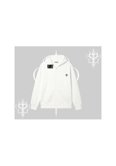 Tarzsokak Beyaz Hırka Sweatshirt Özel Logolu