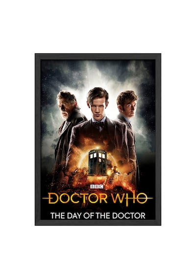 Doctor Who Siyah Ahşap Çerçeveli Poster, Dekoratif Dizi Duvar Tablosu