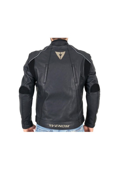 Venom Motosiklet Montu Deri 3 Mevsim Leather Racing Mont Black-red