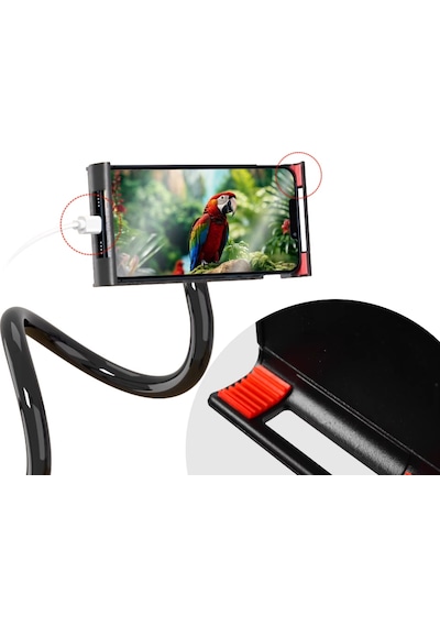 Sge Teknoloji Tablet Araç Yatak Masa Tablet Tutucu Stand Oynar Başlıklı Akrobat Gövdeli Spiral Tutucu