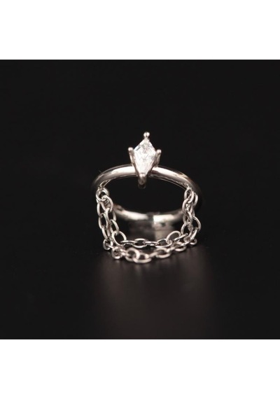 316 L Cerrahi Çelik Drakula Modeli Çicft Zincir Kilitli Halka Piercing 8mm X 1,2 Mm Gümüş