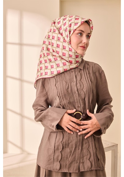 Silk Home Twill İpek Eşarp 11474-07 Ekru, Pembe, Bordo, Haki