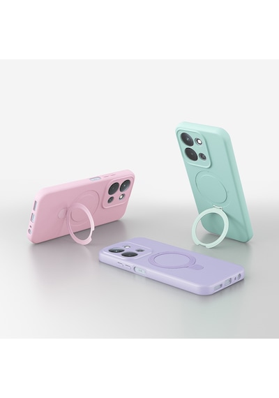Xiaomi Redmi 15c Kılıf M-safe Şarj Özellikli Standlı Zore Samara Kapak Titanyum-Gri