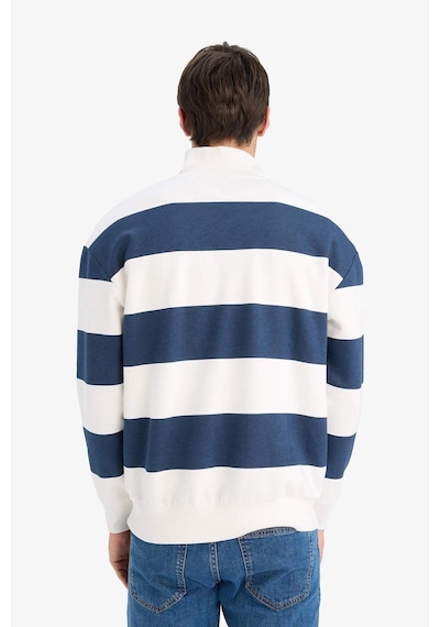 Defacto Boxy Fit Dik Yaka Yarım Fermuarlı Çizgili Sweatshirt C7045ax25aunv94 Lacivert-nv94 Defacto Boxy Fit Dik Yaka Yarım Fermuarlı Çizgili Sweatshirt C7045ax25aunv94 Lacivert-nv94