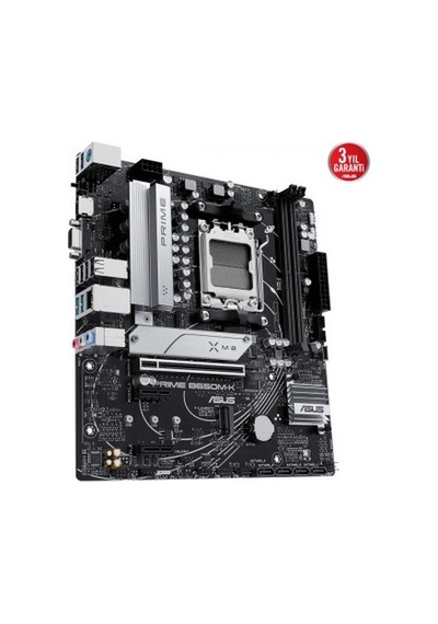 Asus Prıme B650m-k Amd B650 Am5 Ddr5 6400 Dp Analog 2x M2 Usb3.2 Aura Rgb 2.5gbit Lan