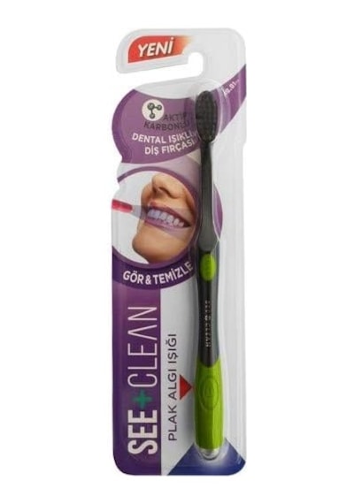See+ Clean Dental Işıklı Diş Fırçası Mavi Açık Ahşap