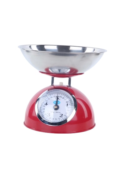 Paslanmaz Çelik 5 Kg Kapasiteli Mekanik İnce Ayar Terazi Hassas Ve Dayanıklı Tartım Kırmızı