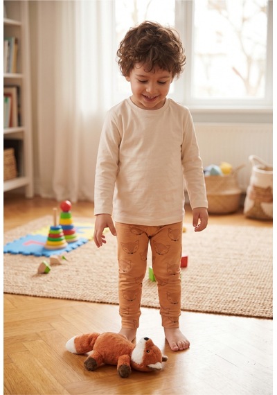 Fuar Baby Pamuklu Esnek Bebek Ve Çocuk Taytı - 9 Ay - 5 Yaş Kahverengi