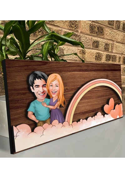 Bk Gift Kişiye Özel Sevgililer Karikatürlü Kabartma Figürlü Ahşap Tablo, Duvar Dekoru,sevgiliye Hediye,ev Dekorasyonu,sevgililer Günü Hediyesi-13