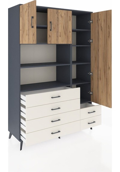 Hyperion Dolap 9 Raflı 6 Çekmeceli 3 Kapaklı 132x44x195 Antrasit-çam/aytaşı Atlas Çam/aytası Hyperion Dolap 9 Raflı 6 Çekmeceli 3 Kapaklı 132x44x195 Antrasit-çam/aytaşı Atlas Çam/aytası
