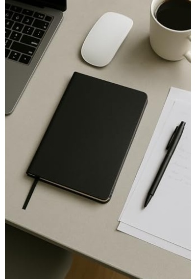 Defter, Çizgisiz Not Defteri, Siyah Termo Deri Kapaklı Çizgisiz Not Defter, 128 Yaprak A5 Planlama Not Defteri, Ofis Çok Renkli