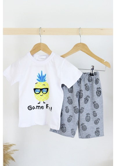 Harika Kids Erkek Çocuk Gözlük Model Pamuklu Şortlu 2'li Takım 001