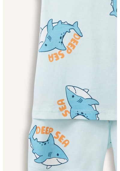 Defacto Hayvan Baskılı 2li Pijama Nane Yeşili Takımı Erkek Bebek H5394a526hsgn1027 Yeşil-gn1027