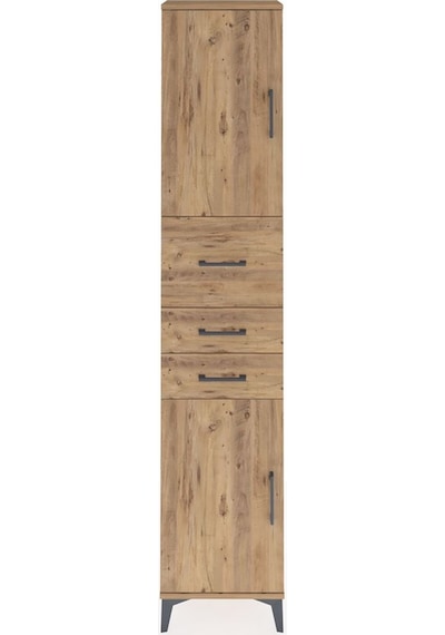 Arges Dolap 3 Raflı 5 Çekmeceli Tek Kapaklı 44x30x221 Aytaşı-çam Atlas Çam