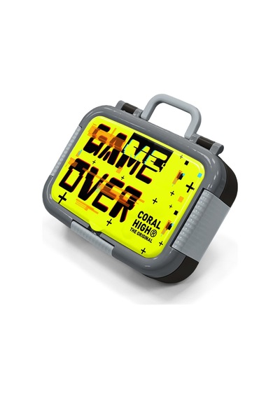 Coral High Kids Siyah Neon Sarı Game Over Desenli Paslanmaz Çelik Beslenme Kabı 39207 Neon Yeşil