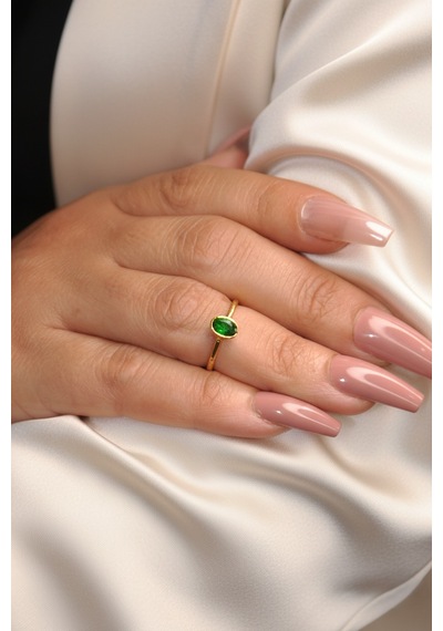 Kadir Jewellery 22 Ayar Altın Kaplama Zirkon Taşlı Kadın Minimal Yüzük Çok Renkli 33843897