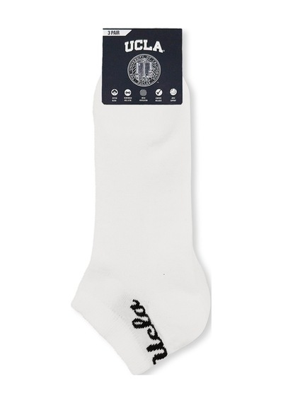 Ucla Adelıta 3'lü Beyaz Kısa Jakarlı Pamuk Standard Fit Unisex Çorap