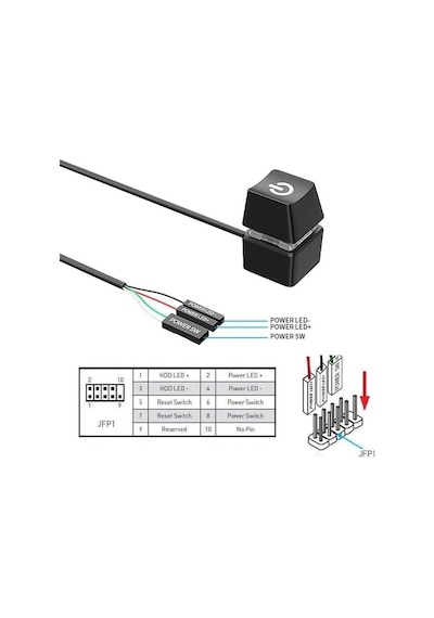 Masaüstü Bilgisayar Güç Tuşu, Harici Pc Power Button Uzatma Kablosu, Power Tuşu