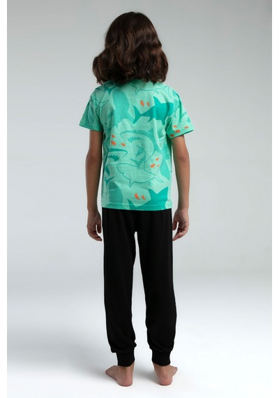 Rolypoly Erkek Çocuk Yeşil Pijama Takımı 5274-47551 Yeşil