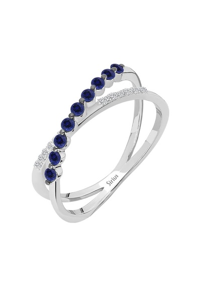 Sirius Safir Taşlı ve Pırlantalı Orbit Yüzük 0804R0383