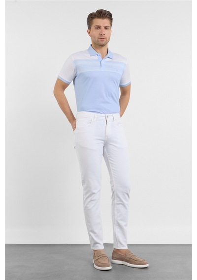 İmza Beyaz 5 Cep Düz Paça Gabardin Slim Fit Pamuklu Pantolon 1003260318
