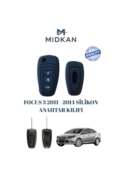 Focus 3 Silikon Anahtar Kılıfı 2011-2014 Siyah Renk