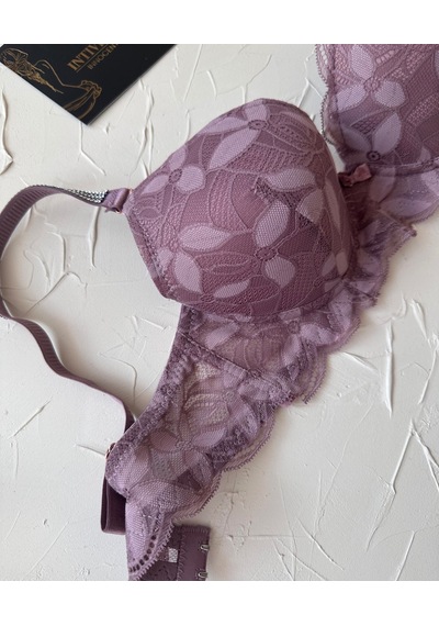 Jasmine Askıları Parlak Taşlı Hafif Destekli Dantelli Soft Cup İt Gül Kurusu