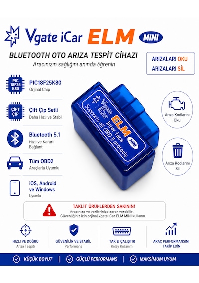 Elm Obd2 Çift Anakartlı Bluetooth Pıc18f25k80 Destekli Ddt4all-torque Pro-dtcfix İos Android Uyumlu