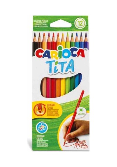 Tita Kuru Boya Kalemi 12 Renk Çok Renkli