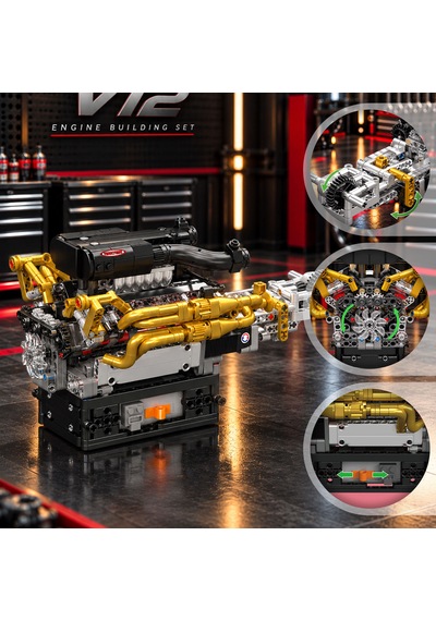 Mould King 10224 Valkyrie V12 Motor Yapım Seti 974 Parça