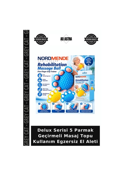 Delux Serisi 5 Parmak Geçirmeli Masaj Topu Kullanım Egzersiz El Aleti Belirtilmemiş