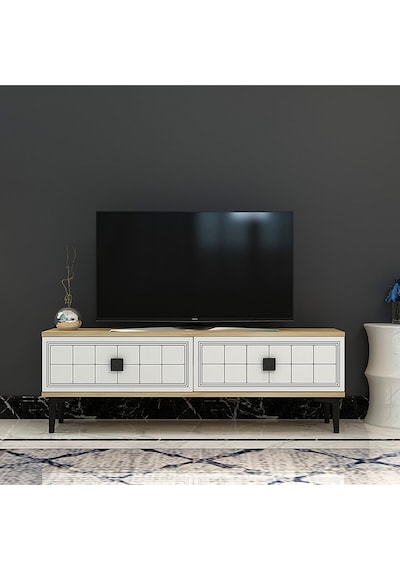Tsa1201db - Yuka Tv Stand Safirmeşe-beyaz 120cm Safirmeşe-beyaz Tsa1201db - Yuka Tv Stand Safirmeşe-beyaz 120cm Safirmeşe-beyaz