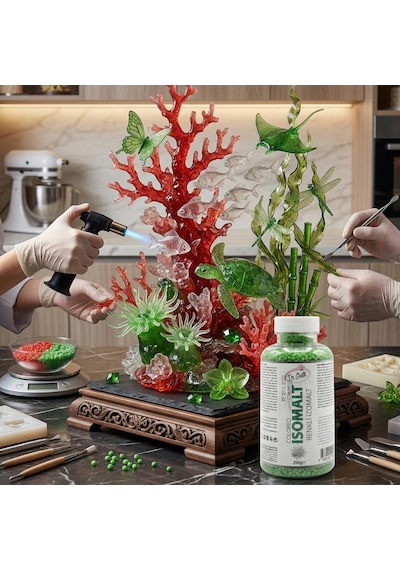 Renkli İzomalt Isomalt Yeşil 250 Gr Şeker Sanatı Ve Pasta Dekorasyon İçin