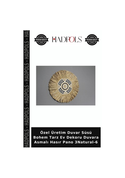 Özel Üretim Duvar Süsü Bohem Tarz Ev Dekoru Duvara Asmalı Hasır Pano 3natural-6 Natural
